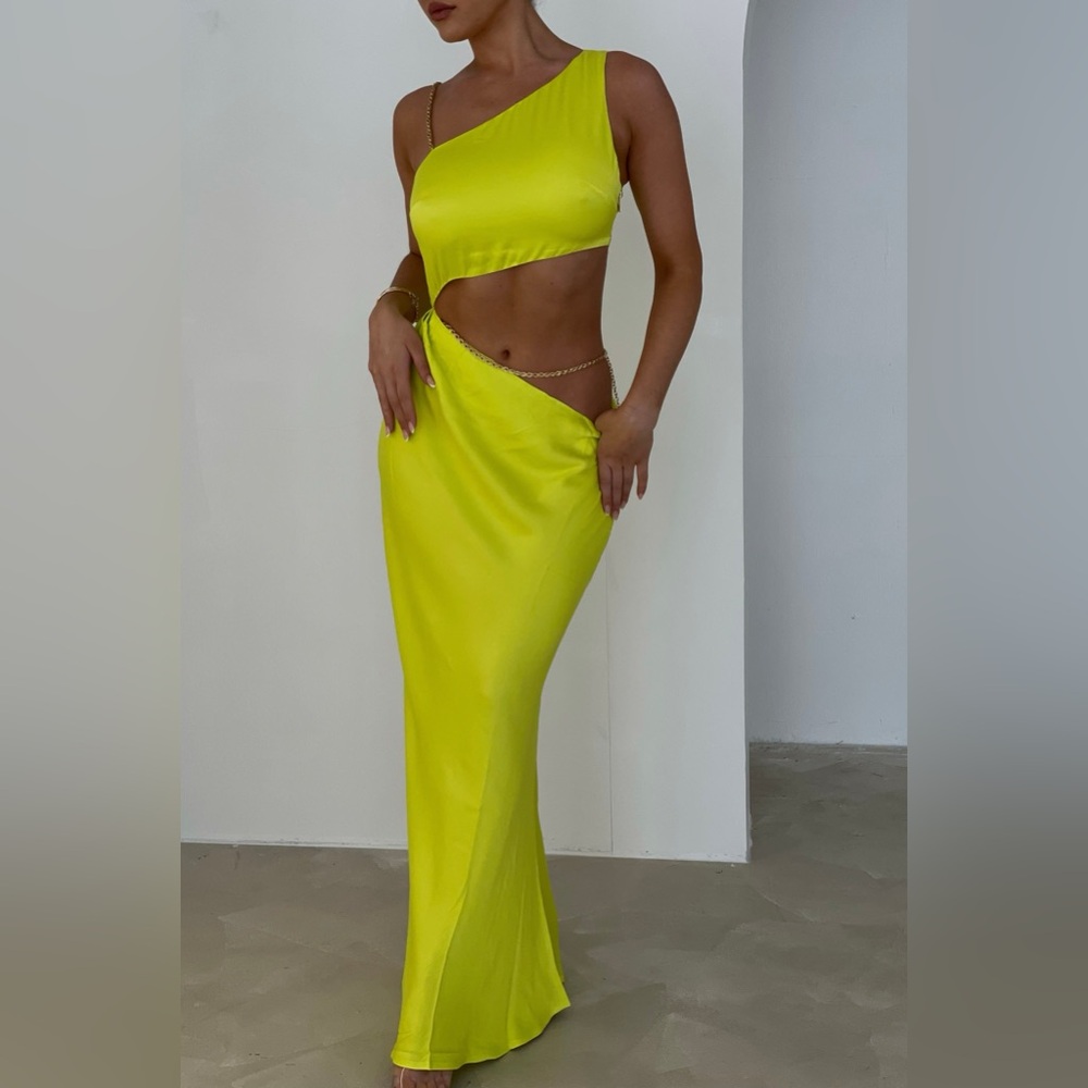Meshki Clementine Chain Maxi Dress - Fresh Green